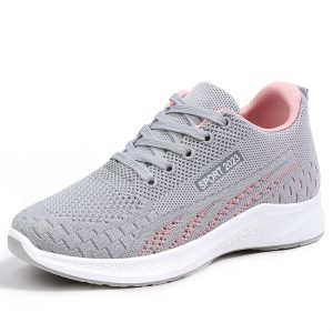 2025 Spring And Autumn New Flat Flat Flying Mesh Breathable Sneakers Gray