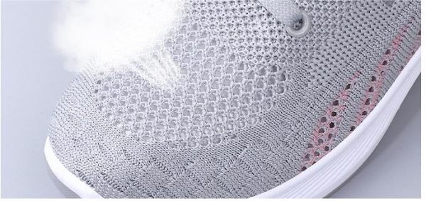 2025 Spring And Autumn New Flat Flat Flying Mesh Breathable Sneakers Gray - Image 2
